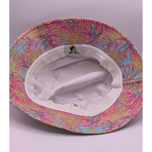 Buc-ee’s Adult Bucket Hat Beavers Pink Blue Palm Leaf Neon Colorful Rainbow - Picture 5 of 5